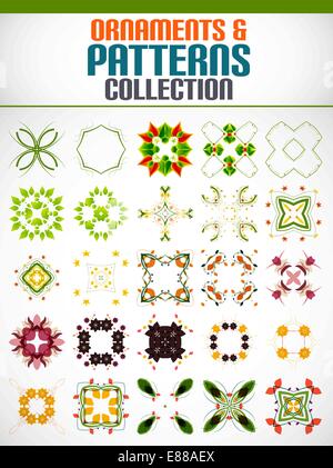 Abstrakte florale Muster Formen stellen für design Stock Vektor