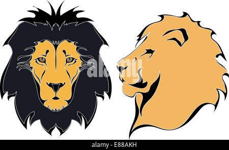 Cartoon lion heads Stock Vektor