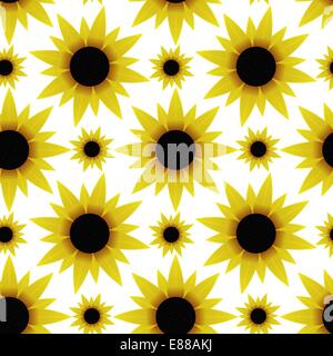 Nahtlose Textur mit Sonnenblumen Stock Vektor