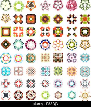 Reihe von abstrakten geometrischen Symbole / prägt. Einsetzbar für Vintage Hintergründe / Muster Stock Vektor