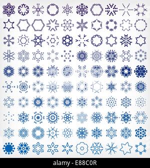 Eingestellt von Winter Schneeflocke Icons / Weihnachten-Neujahr-Dekor Stock Vektor