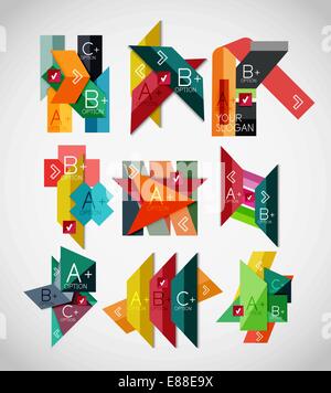 Geometrisch geformte Infografik Konzept gesetzt. Einsetzbar als Infografik Vorlage, Visitenkarten-Design, abstrakte geometrische Symbole, Mehrzweck Webelemente, mobile app-Vorlagen Stock Vektor