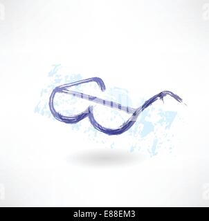 Brillen-Grunge-Symbol Stock Vektor