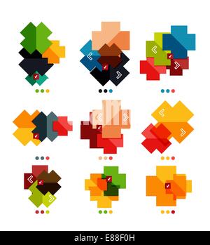 Satz von Kreuz geometrische Formen - Symbole | Vorlagen für Business-Hintergrund | nummerierte Banner | Geschäftsfelder | grafische website Stock Vektor