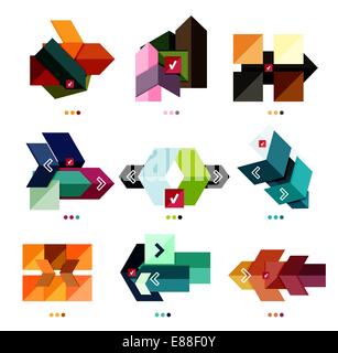 Sammlung von abstrakten bunten geometrischen Formen isoliert auf weiss. Für Business-Hintergrund | nummerierte Banner | Geschäftsfelder | grafische website Stock Vektor