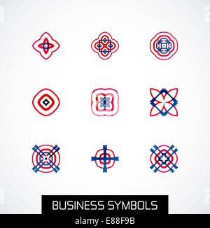 Moderne abstrakte geometrische Business Icons. Icon-set Stock Vektor