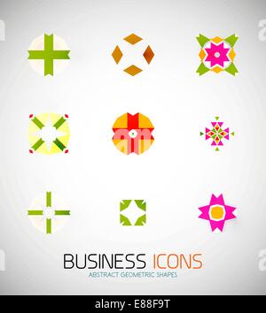 Moderne abstrakte geometrische Business Icons. Icon-set Stock Vektor