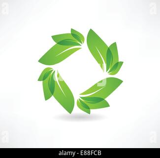 Umweltgruppe Blätter Symbol Stock Vektor