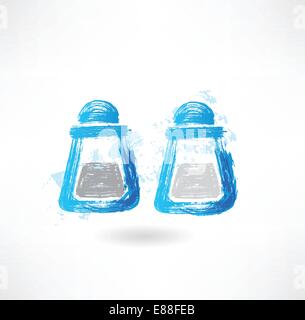 Pfeffer und Salz Grunge-Ikone Stock Vektor