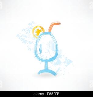 Cocktail-Grunge-Ikone Stock Vektor