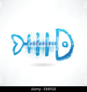 Fisch Knochen Symbol. Stock Vektor