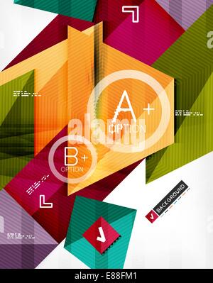Futuristische abstrakte Infografik 3D-Komposition. Papier geometrische Formen mit Optionen und Platz für Text. Einsetzbar für Business-Präsentationen, Web-Banner, Drucksachen Stock Vektor