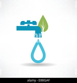 Das Symbol Umwelt und Wasser zu sparen Stock Vektor