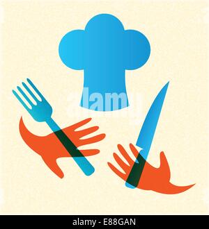 Koch mit Messer und Gabel-Symbol Stock Vektor