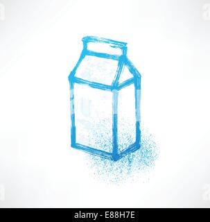 Karton mit Milch-Symbol. Stock Vektor