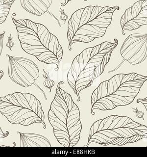 Nahtlose Vektormuster mit fallenden Blätter Stock Vektor