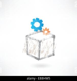 Block Grunge Icon set Stock Vektor