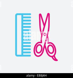 Kamm und Schere Stock Vektor
