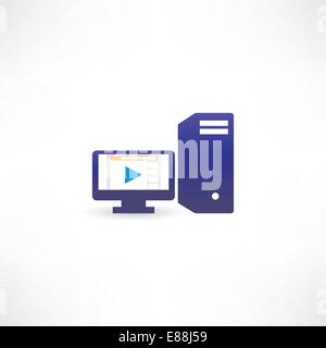 Computer mit spielen Blue Stock Vektor