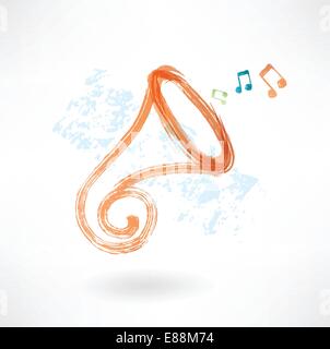 Trompete-Grunge-Symbol Stock Vektor