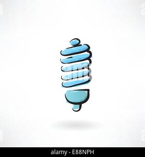 energiesparende Lampe-Grunge-Symbol Stock Vektor