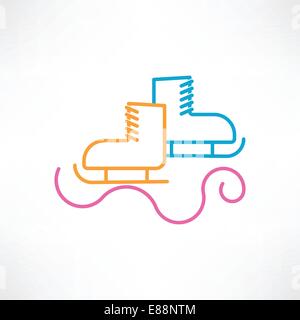 Zwei Schlittschuhe Stock Vektor