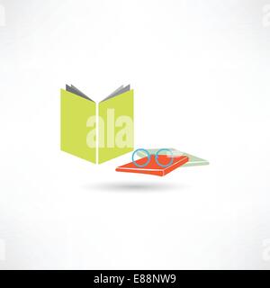 Buch und Brille Stock Vektor