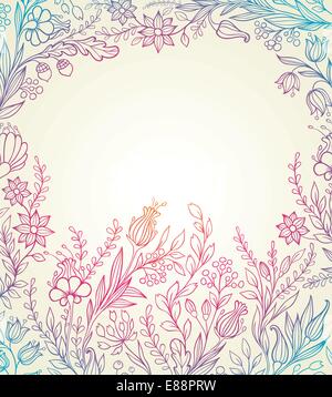 Handgezeichnete Vektor Blumenkarte Stock Vektor