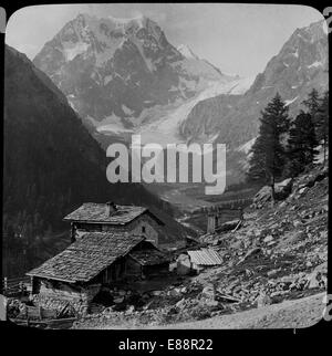 Blick auf Mont Collon, in der Nähe von Arolla, Berner Alpen, Schweiz. 1911. Probably taken from the Alp of Pras-Gras. Stockfoto