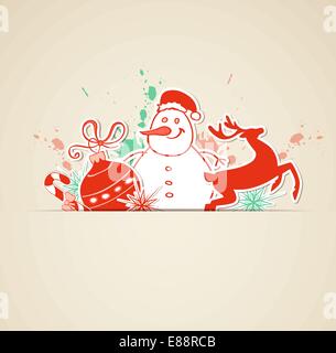 Vektor Weihnachten Hintergrund mit Ausschneiden Dekoration/Papier Stock Vektor