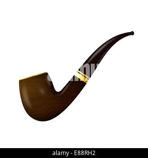 Tabakpfeife auf weißem Hintergrund Stock Vektor