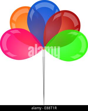 Reihe von farbigen transparenten Rubber Ballons Stock Vektor