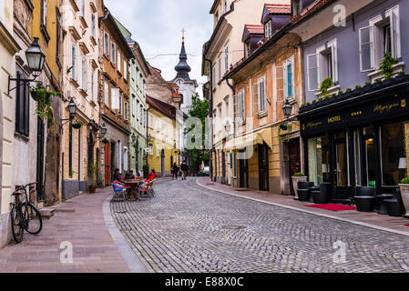 Kopfsteinpflaster, Ljubljana, Slowenien, Europa Stockfoto