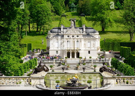 Schloss Linderhof, königliche Villa von König Ludwig der zweite, Bayern, Deutschland, Europa Stockfoto