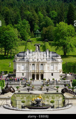 Schloss Linderhof, königliche Villa von König Ludwig der zweite, Bayern, Deutschland, Europa Stockfoto