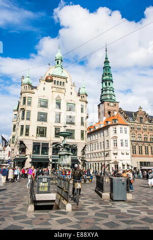 Amagertorv (Amager Platz), Teil der Stroget Fußgängerzone, Copernhagen, Dänemark, Skandinavien, Europa Stockfoto