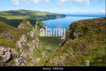 Dörfer von Gillen & Knockbreck aus der Partitur Horan an der Küste von Waternish auf der Isle Of Skye, Schottland Stockfoto