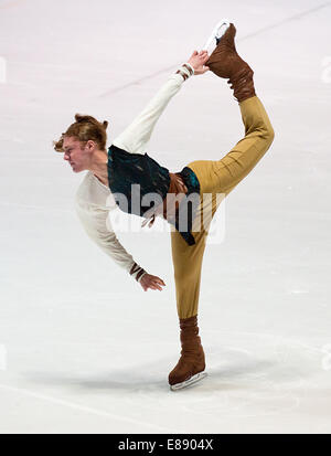 Oberstdorf, Deutschland. 27. Sep, 2014. Jason Brown aus USA im Wettbewerb um die Nebelhorn Trophy in Oberstdorf, Deutschland, 27. September 2014. Foto: NICOLAS ARMER/DPA/Alamy Live-Nachrichten Stockfoto