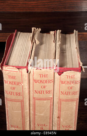 die Wunder der Natur Bücher j Sinel Caxton veröffentlichen Stockfoto
