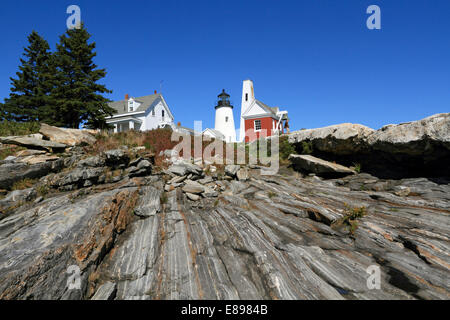 Pemaquid Point Lighthouse, Bristol, Maine Stockfoto