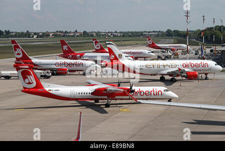 Berlin, Deutschland, Flugzeuge von Air Berlin Stockfoto