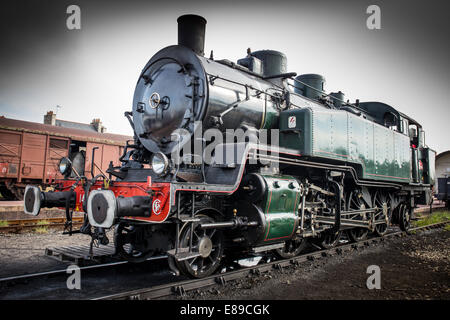 Historische Dampf Lok "Pacific PLM 231 K 8" von "Paimpol-Pontrieux" Zug Brittany France Stockfoto