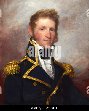 Gilbert Stuart, Commodore Thomas Macdonough, American, 1755-1828, c. 1815/1818, Öl auf Holz Stockfoto