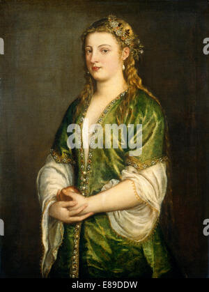 Tizian (Italienisch, ca. 1490-1576), Portrait einer Dame, c. 1555, Öl auf Leinwand Stockfoto