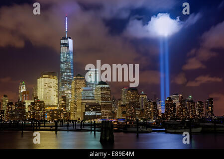 World Trade Center Tribute In Light New York City Stockfoto