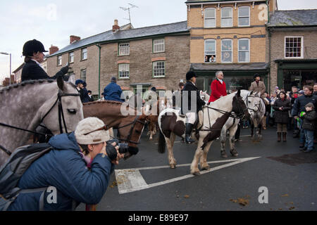 Boxing Day Jagd treffen Hay on Wye Stockfoto