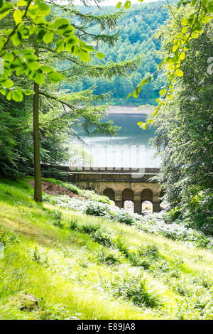 Brücke über Hollins Clough an der Ostseite der oberen Derwent Stausee in der Nähe von Dam (High Peak District) Stockfoto