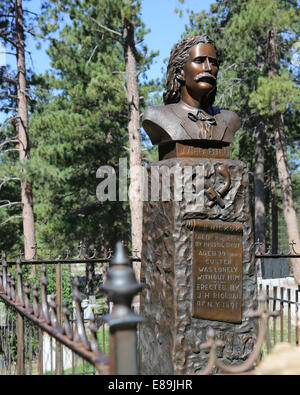 Das Grab von Wild Bill Hickok in Mount Moriah Cemetery, Deadwood, S. Dakota Stockfoto