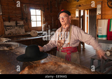 Elk203-6447 Kanada, Alberta, Calgary, Heritage Park Historical Village Hudsons Bay Trading Co, historische Re-enactor Stockfoto