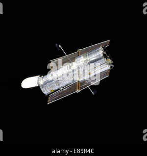 Orbiter Discovery führt eine Flyaround des Hubble Space Telescope (HST) nach Umschichtung auf dem zweiten servicing Mission de Stockfoto